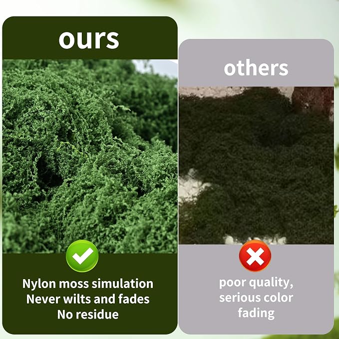 Fake Moss for Plants Indoor, 3.5OZ Dual-Color Artificial Moss for Crafts - Image 7