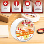 XFasten Double Sided Tape, Removable and Residue-Free, 2-Inch x 30 Yards - Image 3