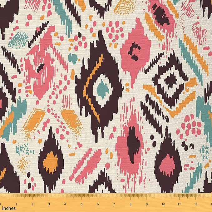Mexican African Pattern Fabric by The Yard, Tribal Ethnic Abstract Art Soft by CastleFairy