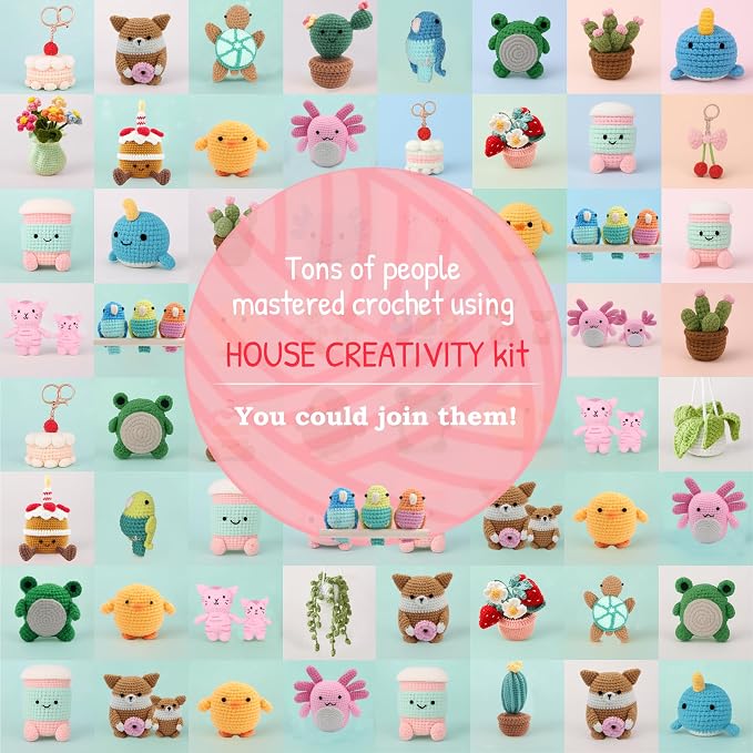 HOUSE CREATIVITY Crochet Kit for Beginners, Make 3 Mini Budgie Birds, Amigurumi - Image 7