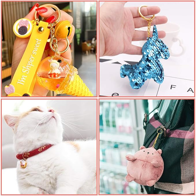 Key Ring with Chain, Shynek 360PCS Gold Keychain Rings with Jump Rings and - Image 2