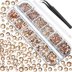 2000 Pcs Champagne Crystal Rhinestones Bulk by TecUnite