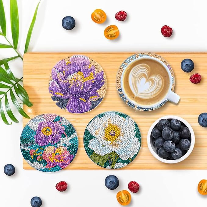 EWJRNSF 8 PCS Diamond Art Coasters Kit - Image 5