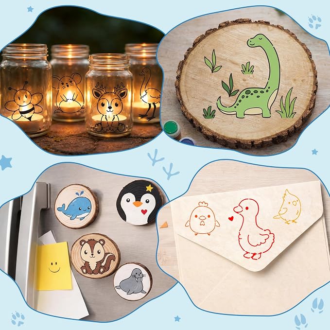 Marspark 66 Pcs Small Stencils for Crafts Reusable 3 Inch Stencils for Painting - Image 6