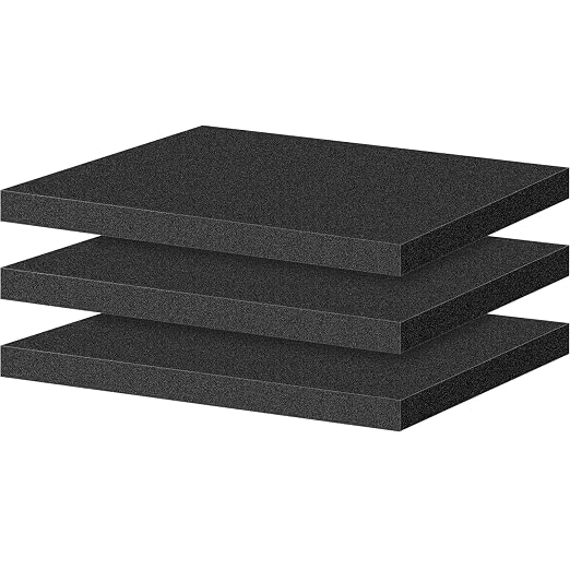 ToLanbbt Polyurethane Foam Sheets, 3P 18 x 12 x 1 Inch Cuttable Tool Box Case by ToLanbbt