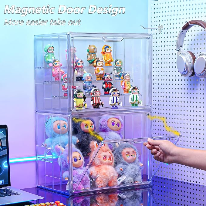 Acrylic Display Case for Collectibles, 4 Layer Adjustable Clear Figure Display - Image 4