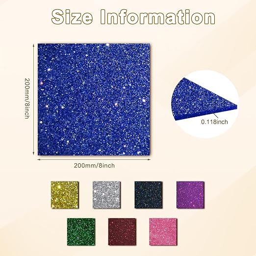 Glitter Acrylic Sheets 1/8 in Thick 8x8 Cast Sparkly Acrylic Sheets 3mm - Image 2