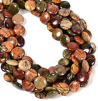 25Pcs 16mm Smooth Coin Natural Red Creek Jasper Beads - Image 2