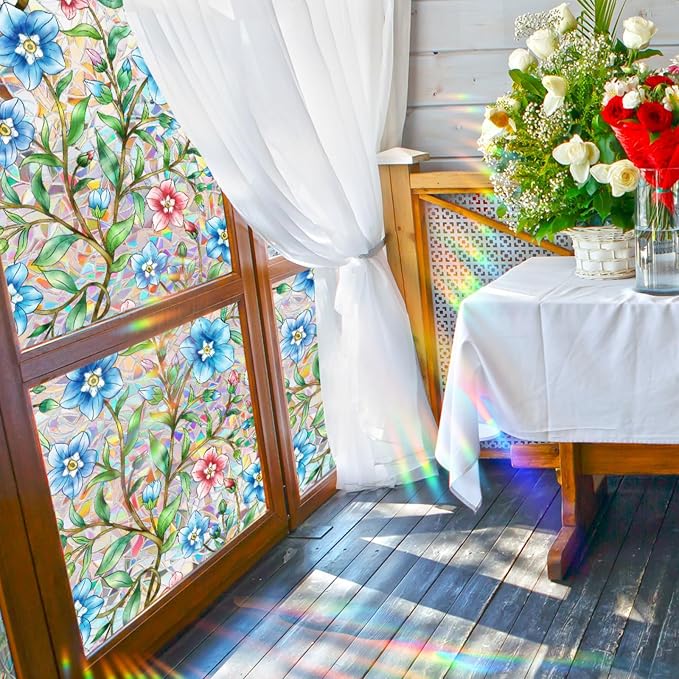 Vine Flower Window Privacy Film Stained Glass, Decorative Window Cling - Image 5