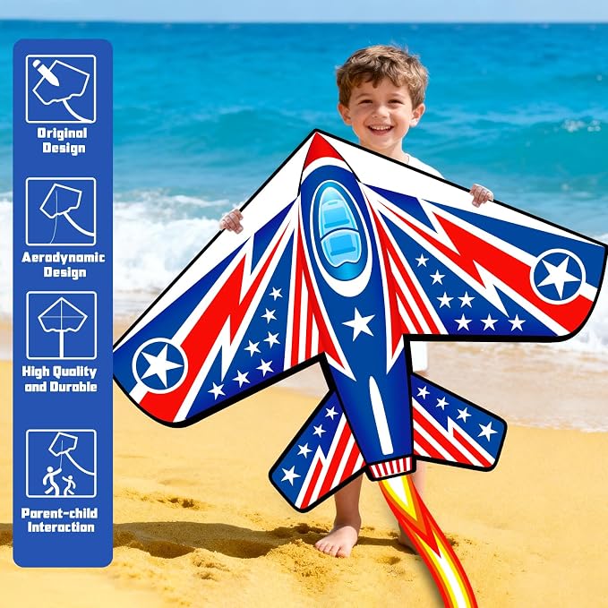 Delta Kites Airplane Kites for Kids & Adults, Delta Multicolor Beach Kite for - Image 2