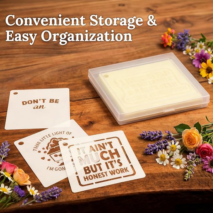 40pcs Stencils for Crafts Reusable, Funny Sarcastic Wood Burning Stencils | 3.5 - Image 8