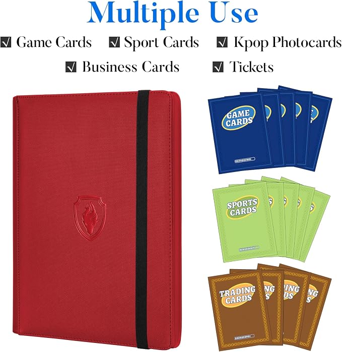 Premium 9 Pocket Card Binder for 540 Cards, Fabmaker PU Cover Trading Card - Image 3