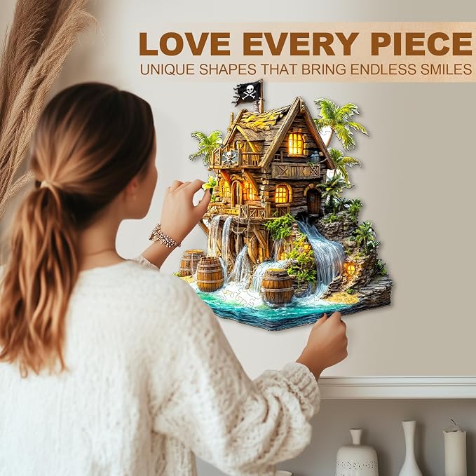 Wooden Puzzles for Adults Pirate Cabin Puzzles 150 Pieces Wood Puzzles Adults - Image 6