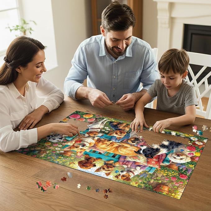 Garden Dogs Gathering Puzzles for Adults 1000 Pieces, Impossible Challenging - Image 5