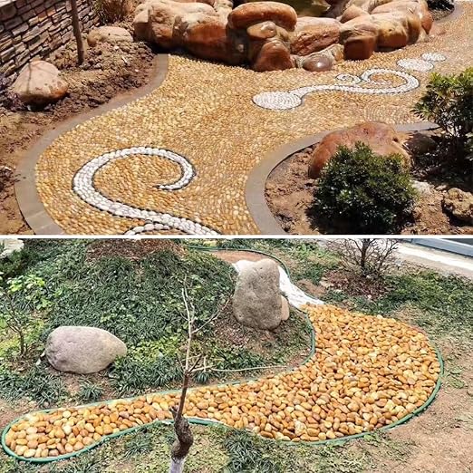 YISZM 40lbs Yellow River Rocks for Landscaping, 2-3 Inch Natural Pebbles for - Image 2