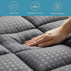 HYLEORY Twin XL Mattress Pad Quilted Fitted Mattress Protector Cooling Pillow - Image 4