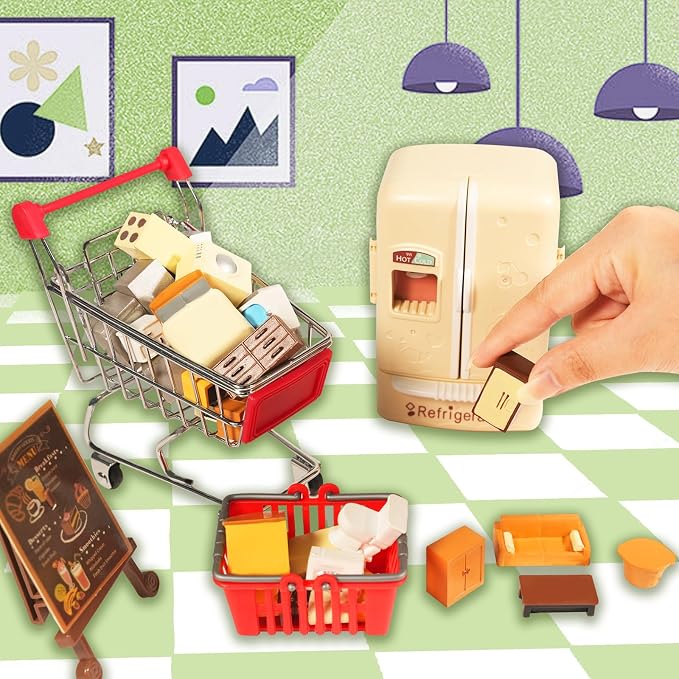 Hiawbon 31PCS Miniature Furniture Set, 1：48 Scale Resin Miniature Accessories - Image 5