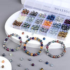 DUQGUHO 8mm Silver Beads for Jewelry Making, Electroplated Silver Glass Beads - Image 3