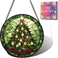 Christmas Tree Acrylic Suncatcher Faux Stained Glass Window Hanging 7.8" | by Unknown