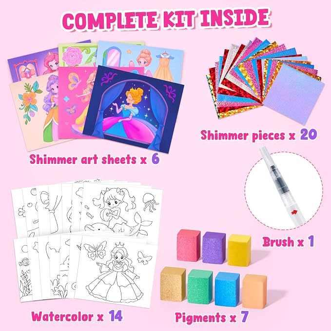 JoyCat Paint with Water Coloring Books & Shimmer Art | Princess Art & Craft - Image 5