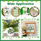 Green Clover Permanent Adhesive Vinyl 14 Sheets 12'' x 10'' | St. Patrick's Day - Image 6