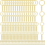 Key Ring with Chain, Shynek 360PCS Gold Keychain Rings with Jump Rings and by shynek