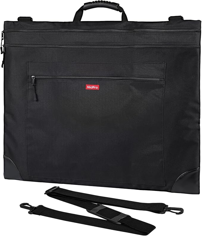 Nicpro Light Weight Art Portfolio Bag, 20x26 Black Art Canvas Portfolio Case by Nicpro