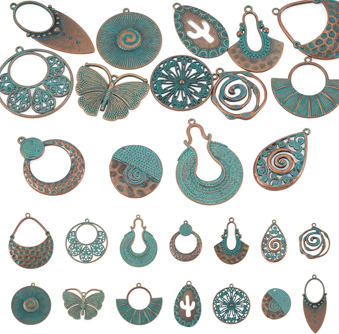 14Pcs Vintage Turquoise Charms by Craftora