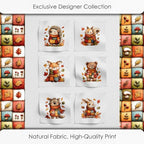 Autumn Animals Patchwork Cotton Fabric Panel – 6 Designs + Bonus Patchwork - Image 5