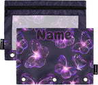 Custom Butterflies Purple Neon Pencil Pouch by BOENLE-WELCOMEYOURCOMING