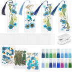 Fuyoooo 376 Pcs Pressed Flowers Bookmark Making Kit, DIY Bookmark Laminating by Liraitoya