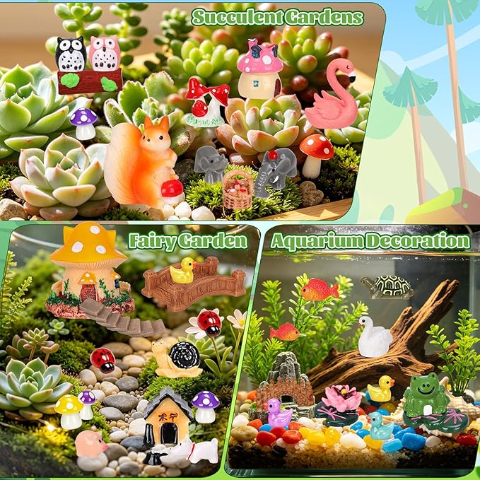 160 Pcs Fairy Garden Accessories Miniature Resin Animals Tiny Fairy House - Image 5