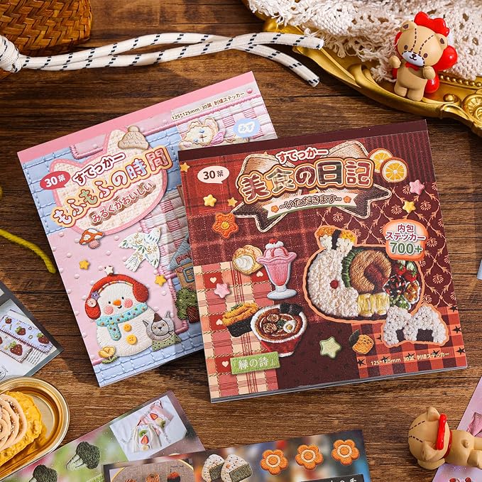 Girl's Japanese Retro Sticker Book, 700+ Kawaii Old Showa Style Embroidered - Image 3