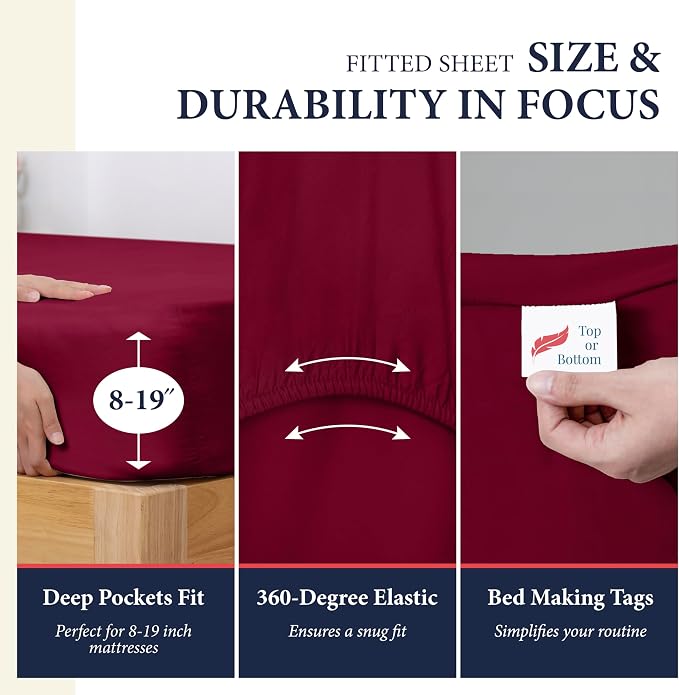 100% Egyptian Cotton Queen Size Sheets Set - Image 4