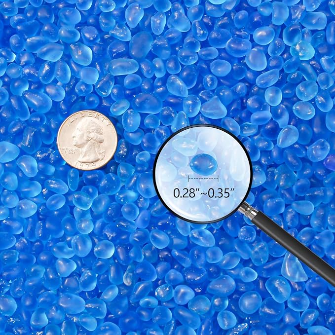 Keedolla 0.9 Lb Blue Fish Tank Rocks Gravel Aquarium Glass Pebbles Stones - Image 4