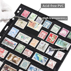 10 Sheets 20 Pages Postage Stamp Album Pages, 7 Pockets 7.7X 1.35in Stamp - Image 4