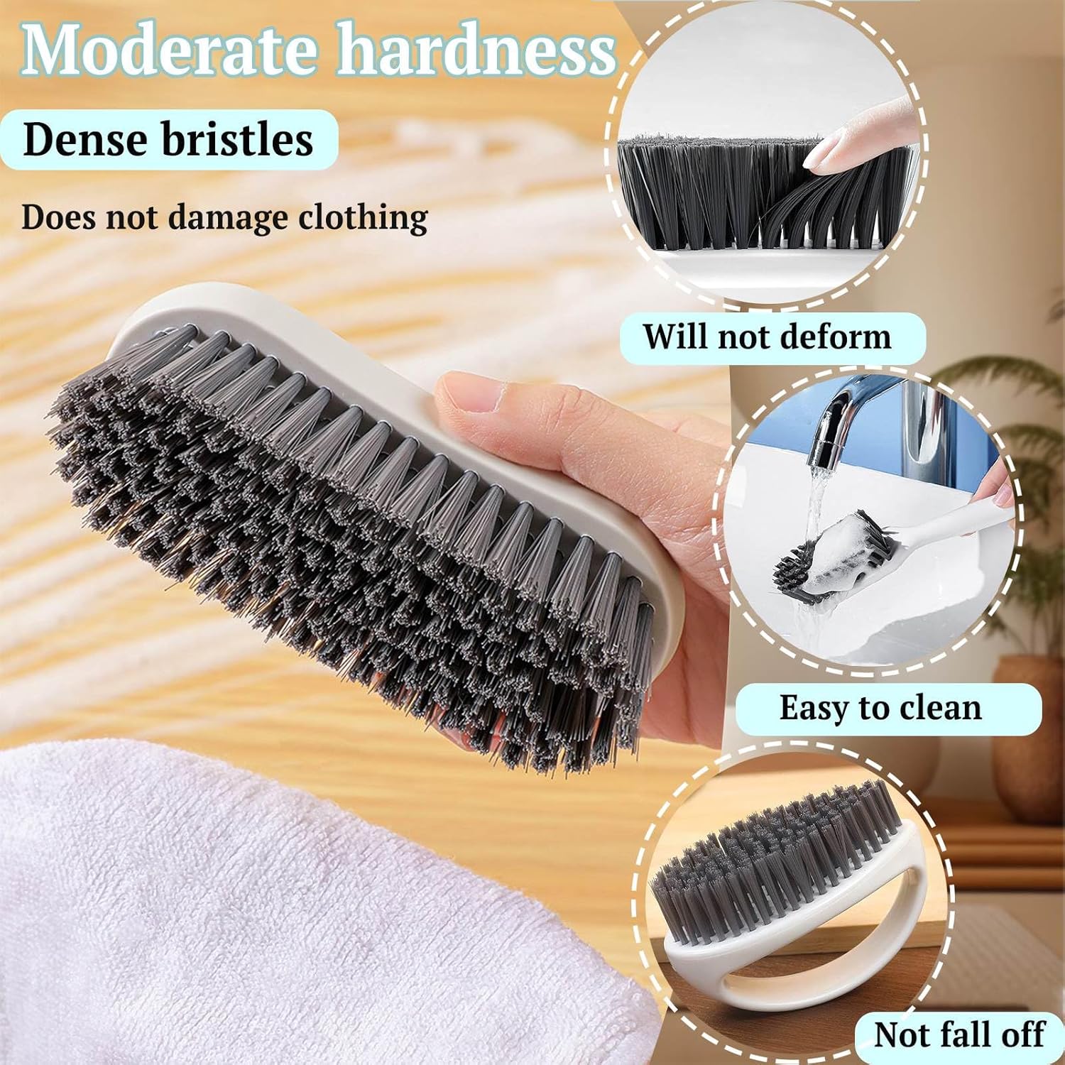 Scrub Brush for Cleaning - 3pcs Bathroom Scrubber Cleaning Brushes for Household Use Heavy Duty Small Nylon Brush,Shoe Cleaning Brush,Laundry Brush,Kitchen,Bathtub,Floor Brushes