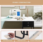Vividwood Foldable Sewing Machine Table, Storage Shelf and 2 Cloth Drawers - Image 7