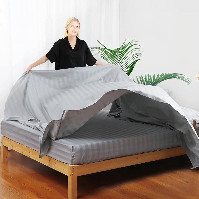 Flat Sheet Only TwinXL Size, 400 TC 100% Egyptian Cotton Flat Sheet Striped - Image 6