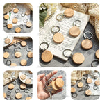 AUEAR, Blank Wooden Key Chain Wood Keychain Key Ring Key Tags Personalized EDC - Image 7