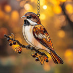 Eurasian Tree Sparrow Acrylic Suncatcher by Unknown