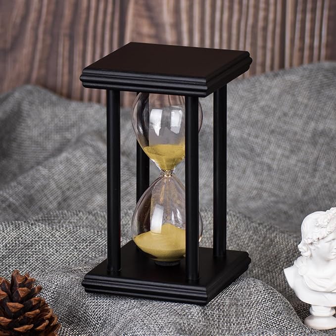 BELLAWARE Hourglass Timer with Golden Sand, 15 Minute Wooden Sand Timer | - Image 2
