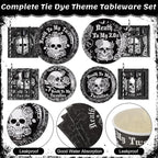 450 Pcs Death to My 20s Tableware Set Black White 30th Birthday Party - Image 3