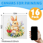 ESRICH Canvas for Painting, 16 Pack Square Canvas Boards for Painting 12x12 - Image 2