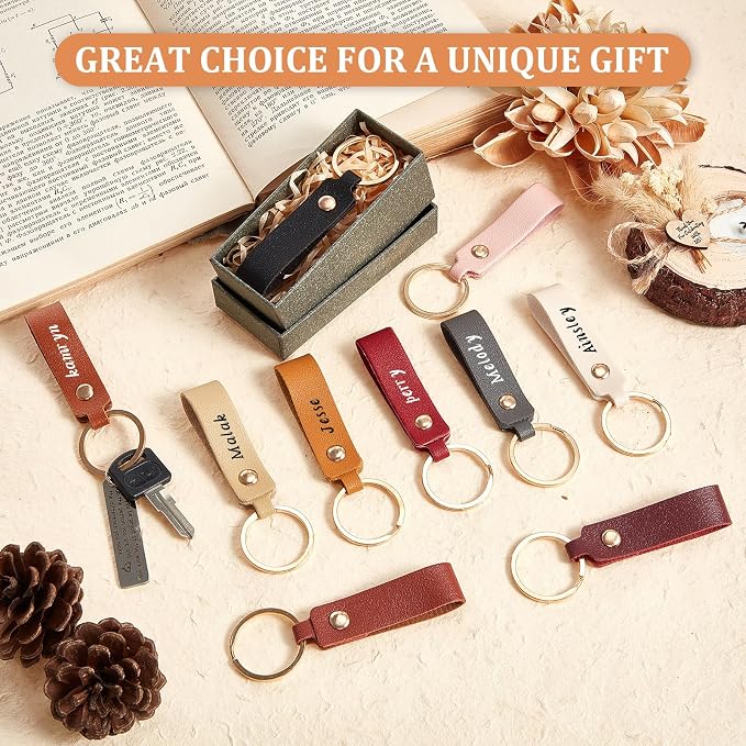 Wavyknot 150 Pcs PU Leather Keychain Blanks Bulk Laser Engraving Blanks - Image 4