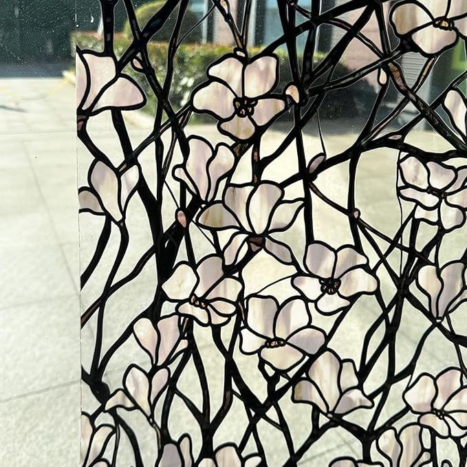 funlife Original Hand-Drawn Faux Stained Glass Window Film, Double-Sided Static by funlife