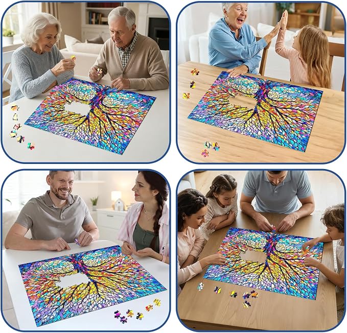 Tree of Life Mosaic Puzzles for Adults 1000 Pieces, Challenging Jigsaw Puzzles - Image 5