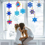 30 Sets Winter Snowflake Suncatchers Craft Kits DIY Glow In The Dark Window - Image 2