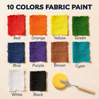 10 Colors Fabric Paint for Clothes, Non-Toxic & Permanent, Washer Safe Soft - Image 3