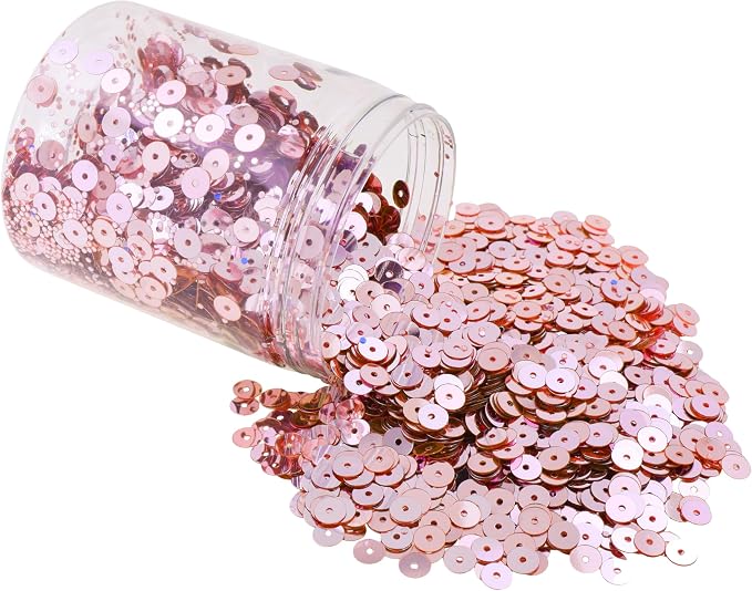 Mandala Crafts 6mm Flat Round Rose Gold Sequins by MandalaCrafts